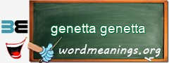 WordMeaning blackboard for genetta genetta